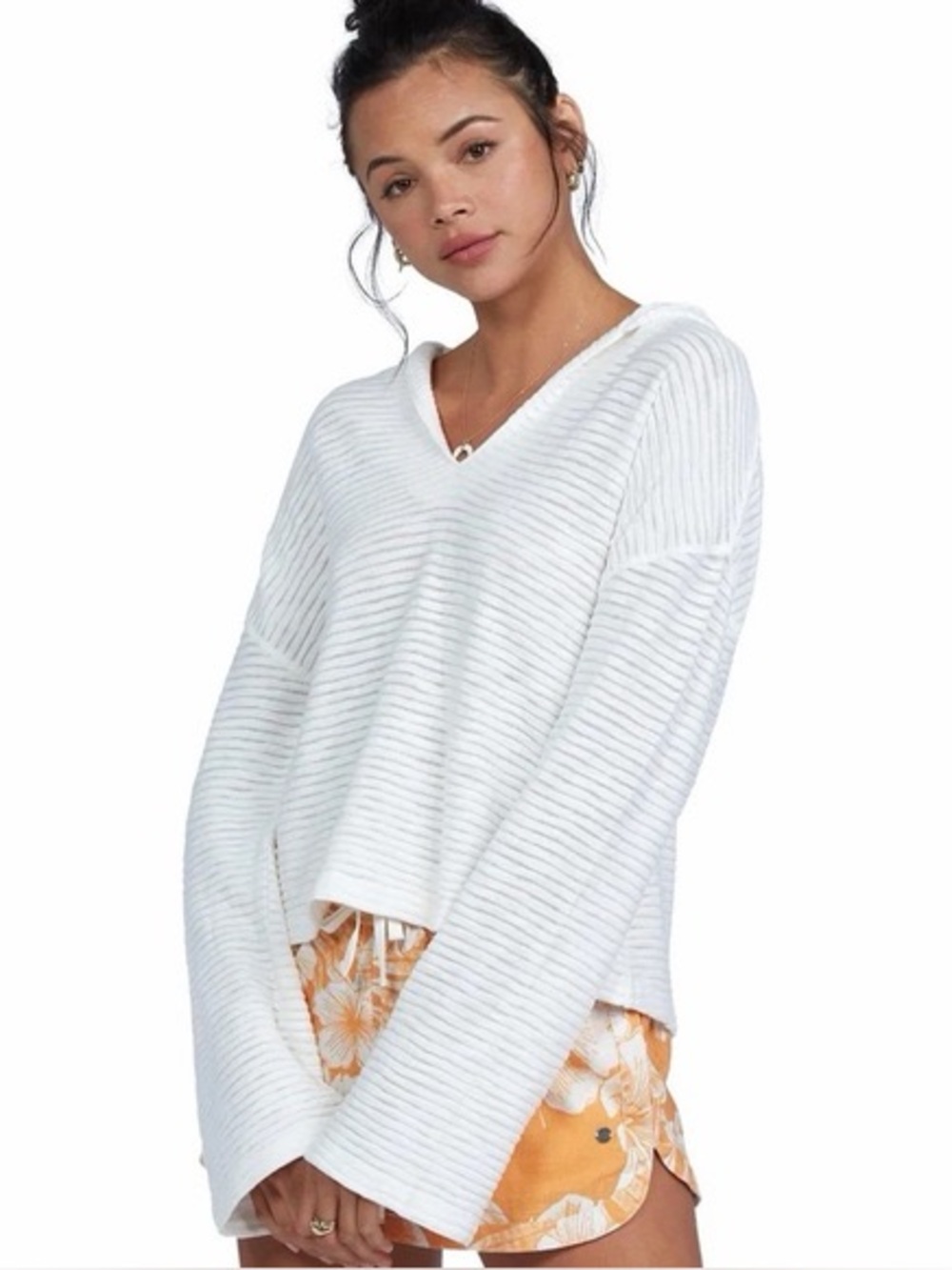 Roxy Women’s Bonfire Bell Sleeve Crop Sweater